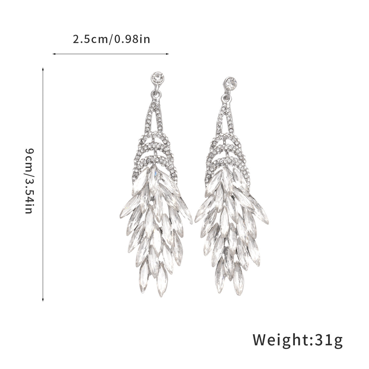 Women's Sier Feather Tassel Light Luxury High-grade Personality Rings