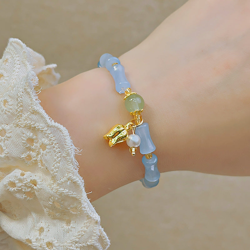 Glass Beaded Female Sweet Lily Gift Bracelets