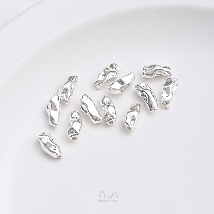 Bag Thick Sier Irregular Spacer Beads Jewelry Accessories