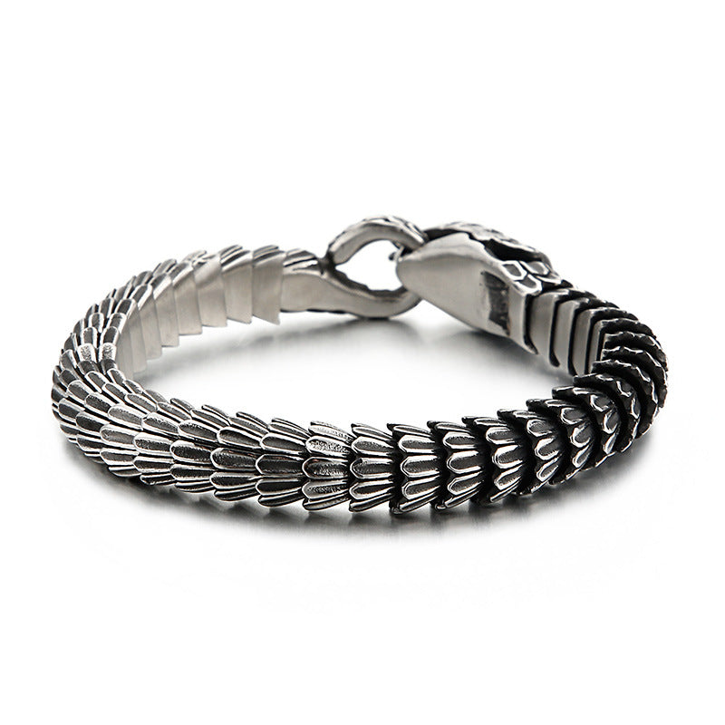 Men's Stainless Steel Snake Fashion Trend Creative Personality Bracelet