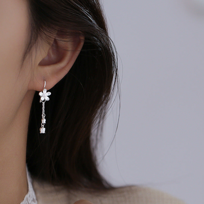 Flower Bell Tassel Female Sweet Temperament High Sense Minority Simple Ear Hook
