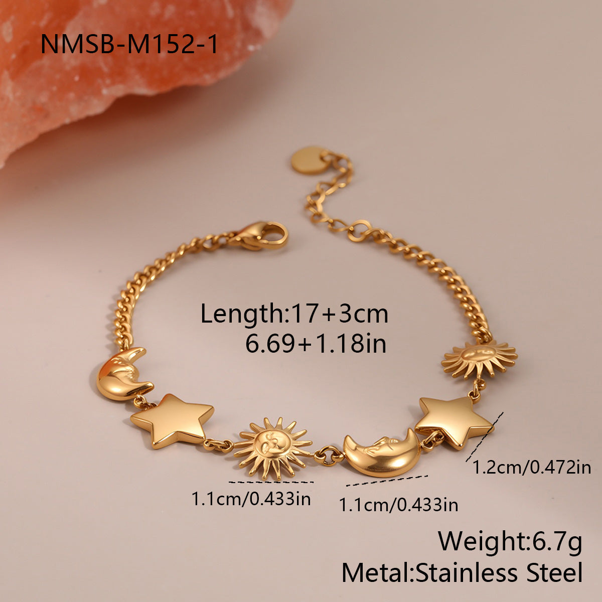 Women's Sun Moon Stainless Steel Light Luxury Bracelets