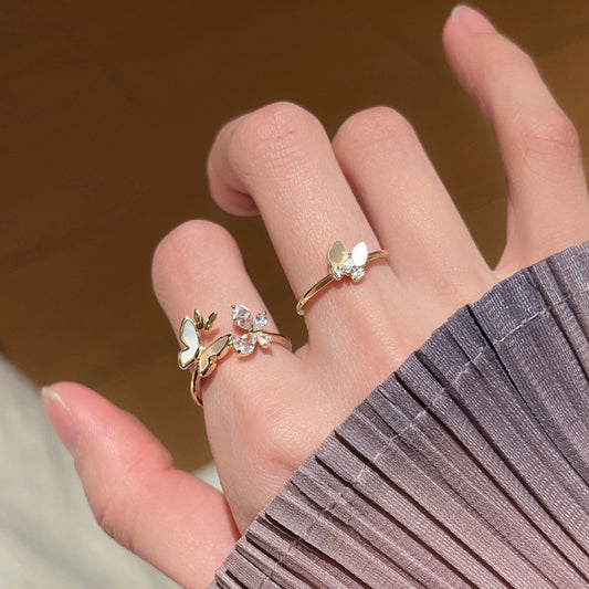 Women's Fritillary Butterfly Enamel For Fashion Unique Rings