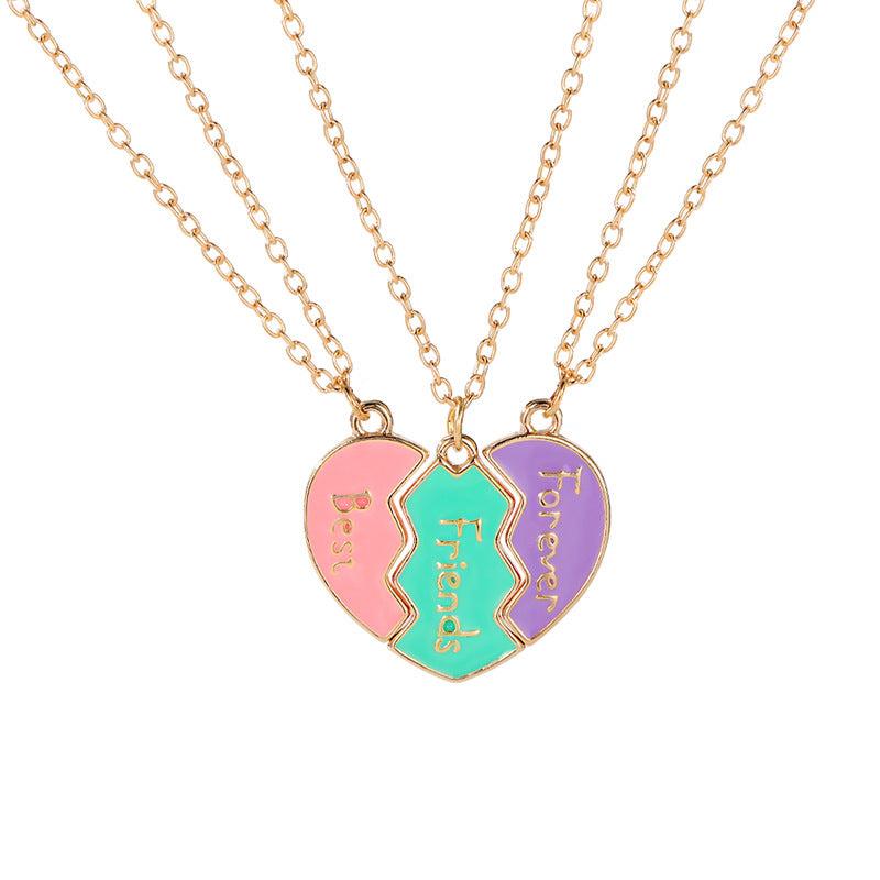 Fashion Personality Heart-shaped Good Friends Girlfriends Necklaces