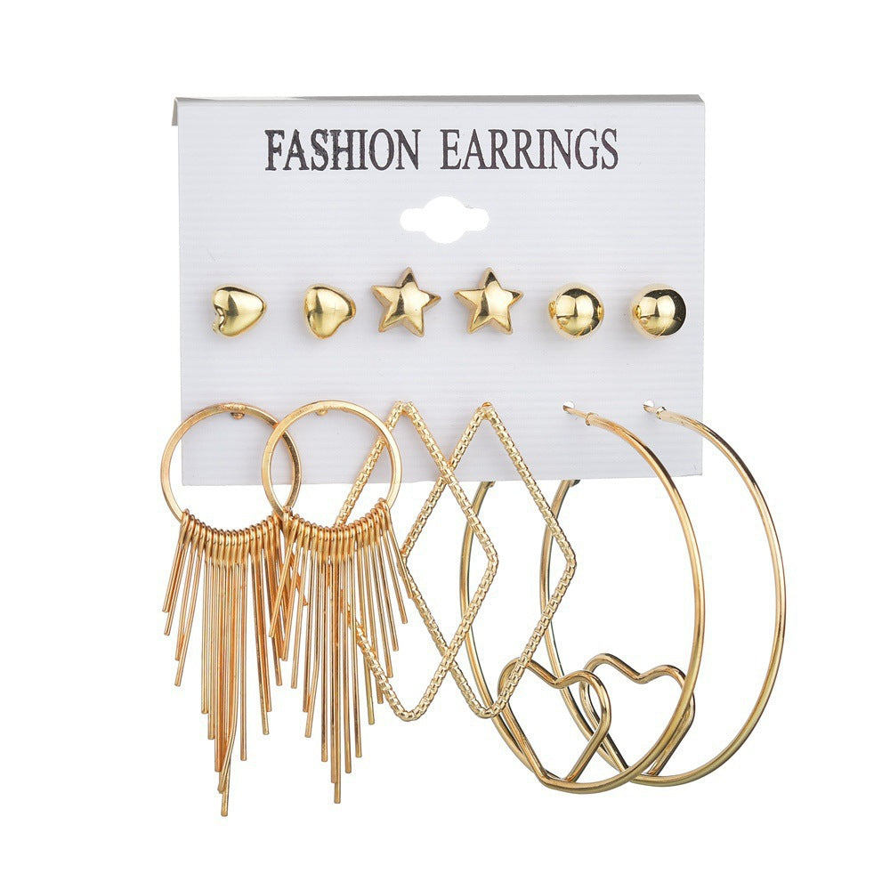 Creative Simple Acrylic Alloy Metal Pearl Stud Earrings