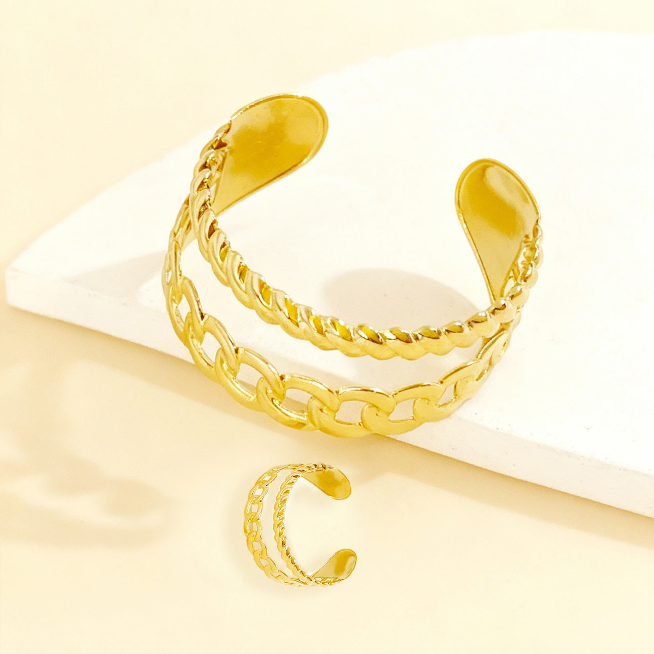 Twist Chain Hollow Out Minority Simple Double Layer Jewelry Set