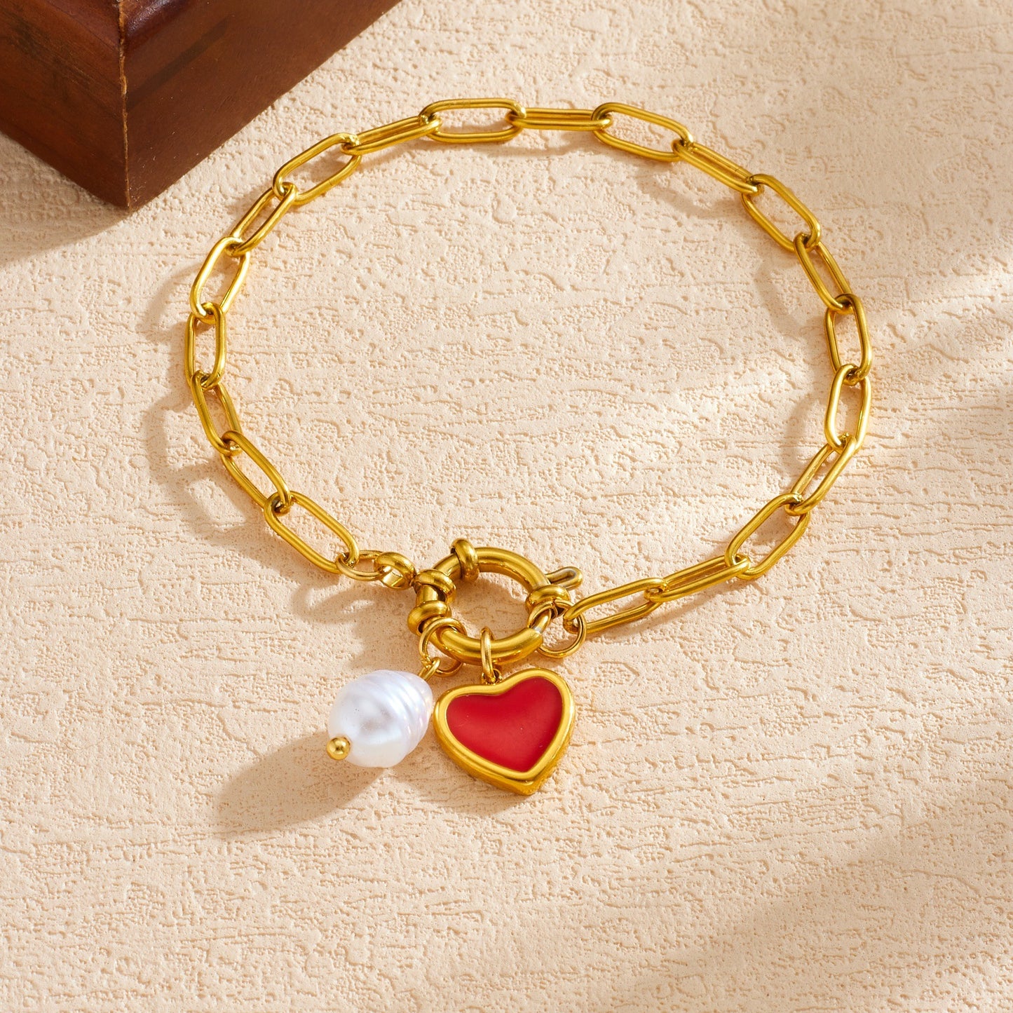 Gold Plated Stainless Steel Cross Face Bracelet