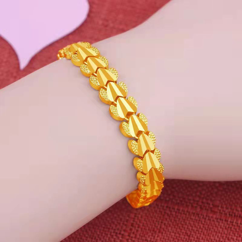 Women's Imitation Gold Lucky Beads Heart Jewelry Bracelets