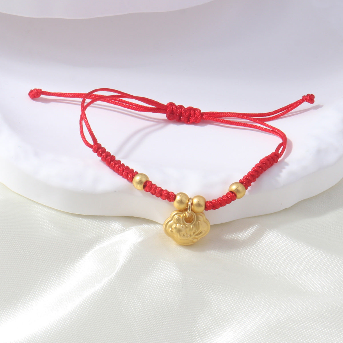 Braided Red Rope Auspicious Language Butterfly Fortune Cat Safe Joy Bracelets