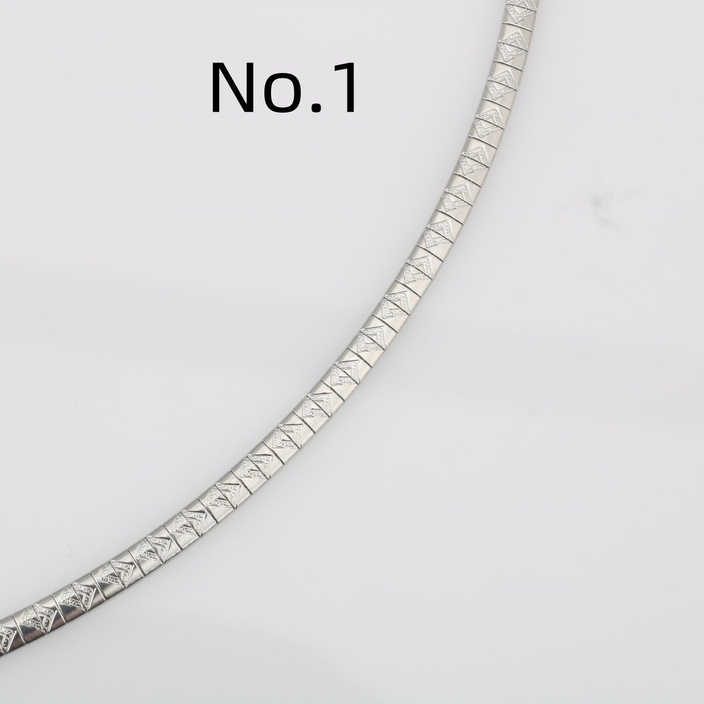 Women's Stainless Steel Embossed Titanium Flat Snake Necklaces