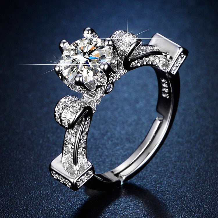 Streaming Imitation Moissanite Eight Hearts Arrows Female Karat Classic Rings