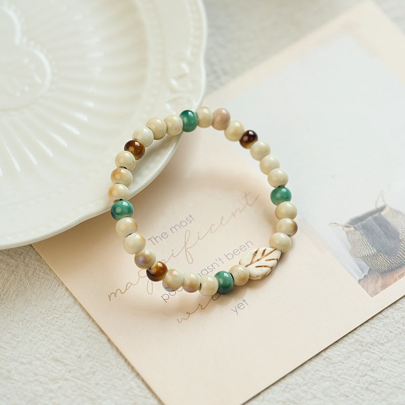 Female Summer Style Porcelain Rose Beads Bracelets