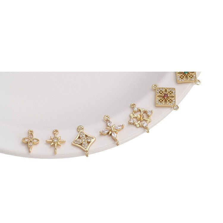 Color Retention Inlaid Zirconium Four-leaf Clover Stars Rhombus Jewelry Accessories