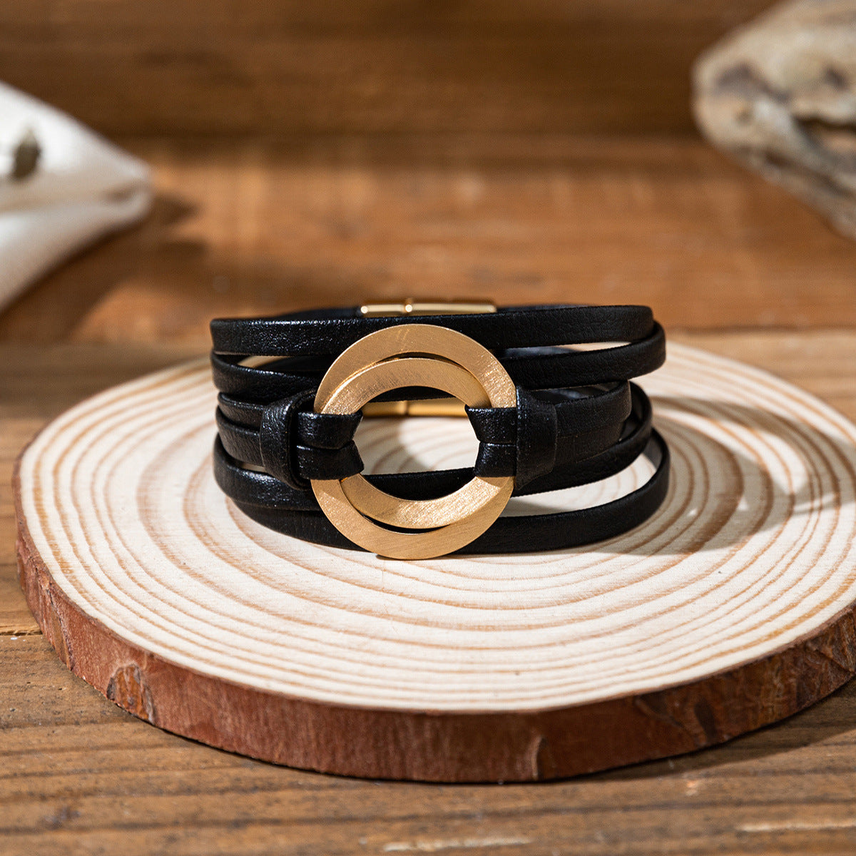 Twin Sense Leather Female Style Niche Design Bracelet