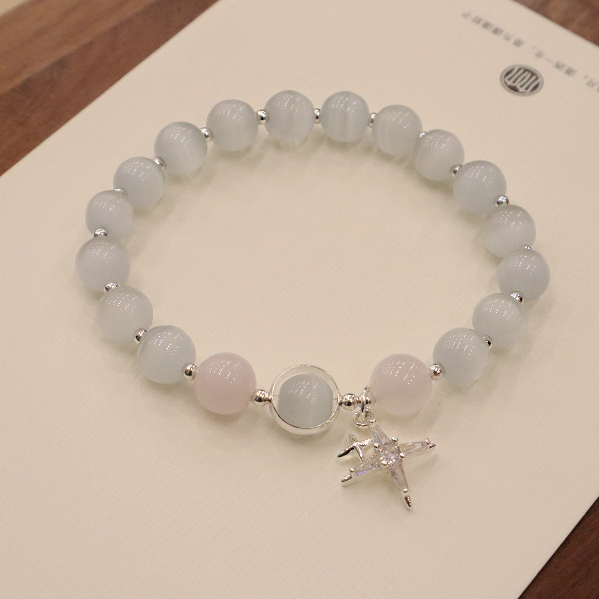 Chinese Sweet Fresh Natural Opal Gray Moonlight Graceful Trendy Bracelet