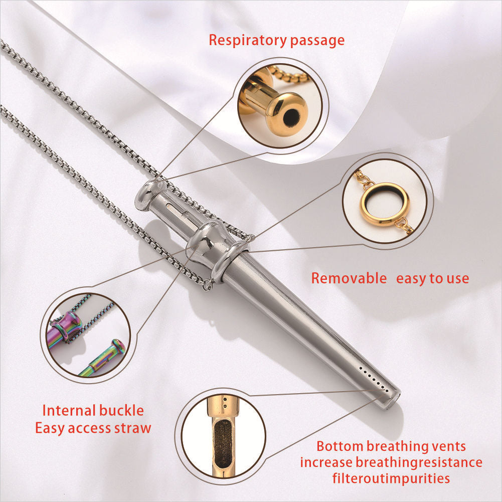 Perfume Extractor Spring Telescopic Straw Relieving Anxiety Necklace