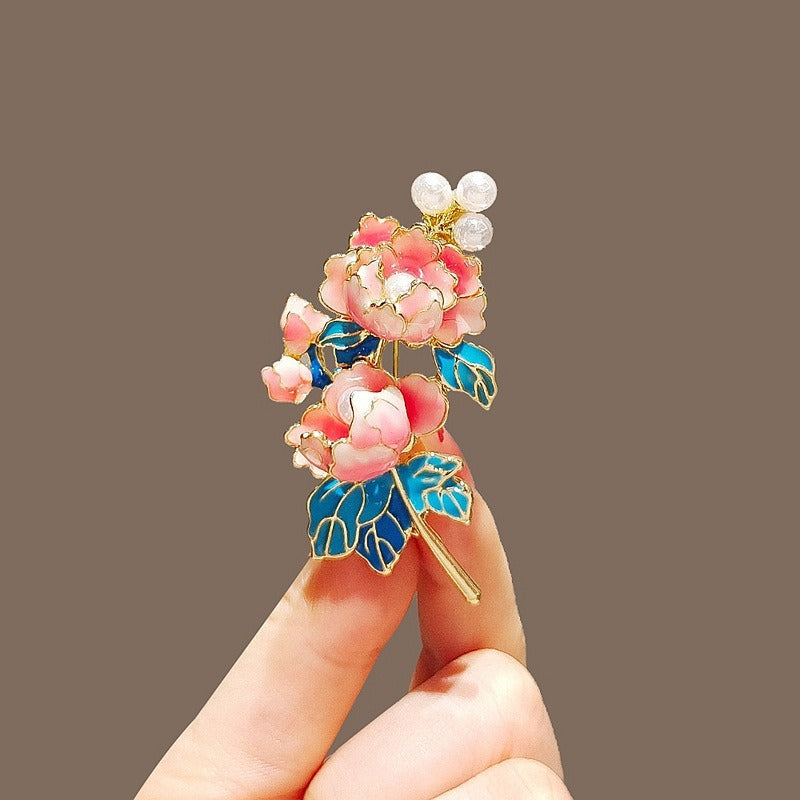 Women's Micro Zircon Brooch Exquisite Plant Pin Brooches