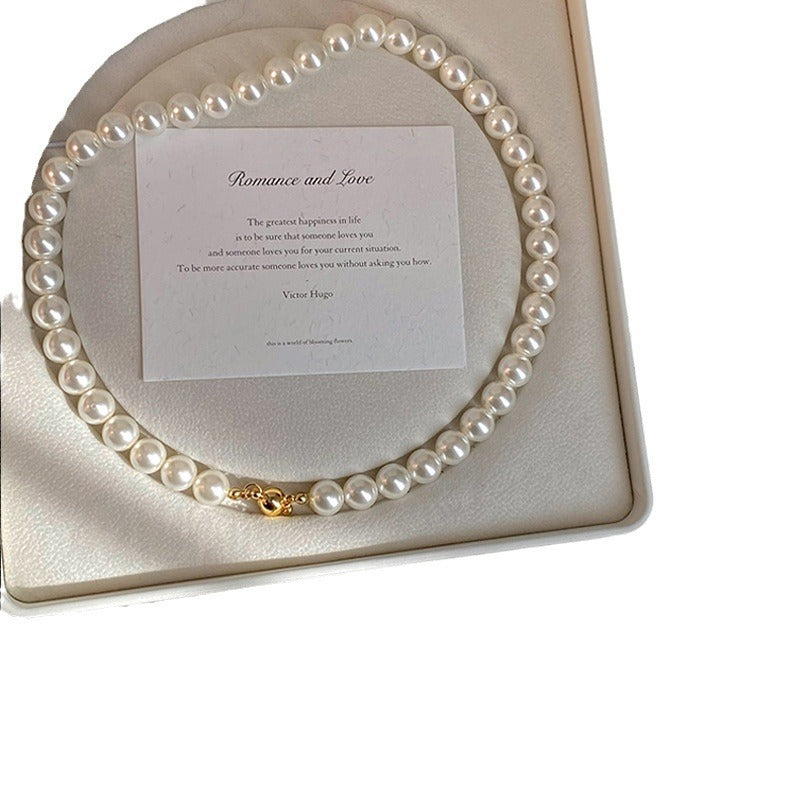 Women's Buckle Pearl Versatile High-grade Niche Beaded Necklaces