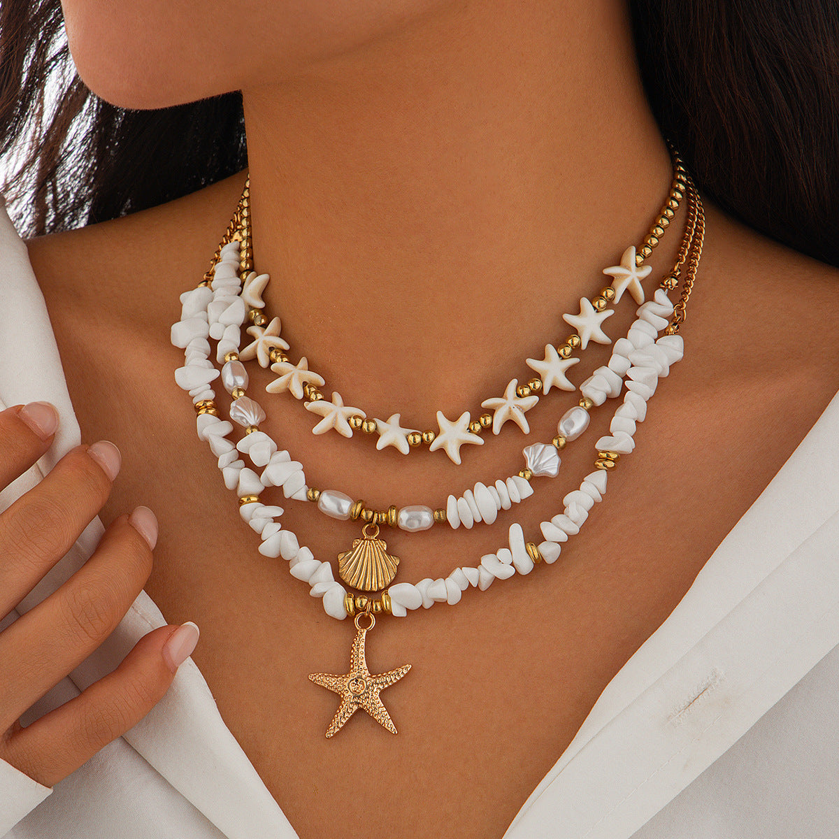 Bohemian Imitation Pearl Vacation Style Vintage Necklaces