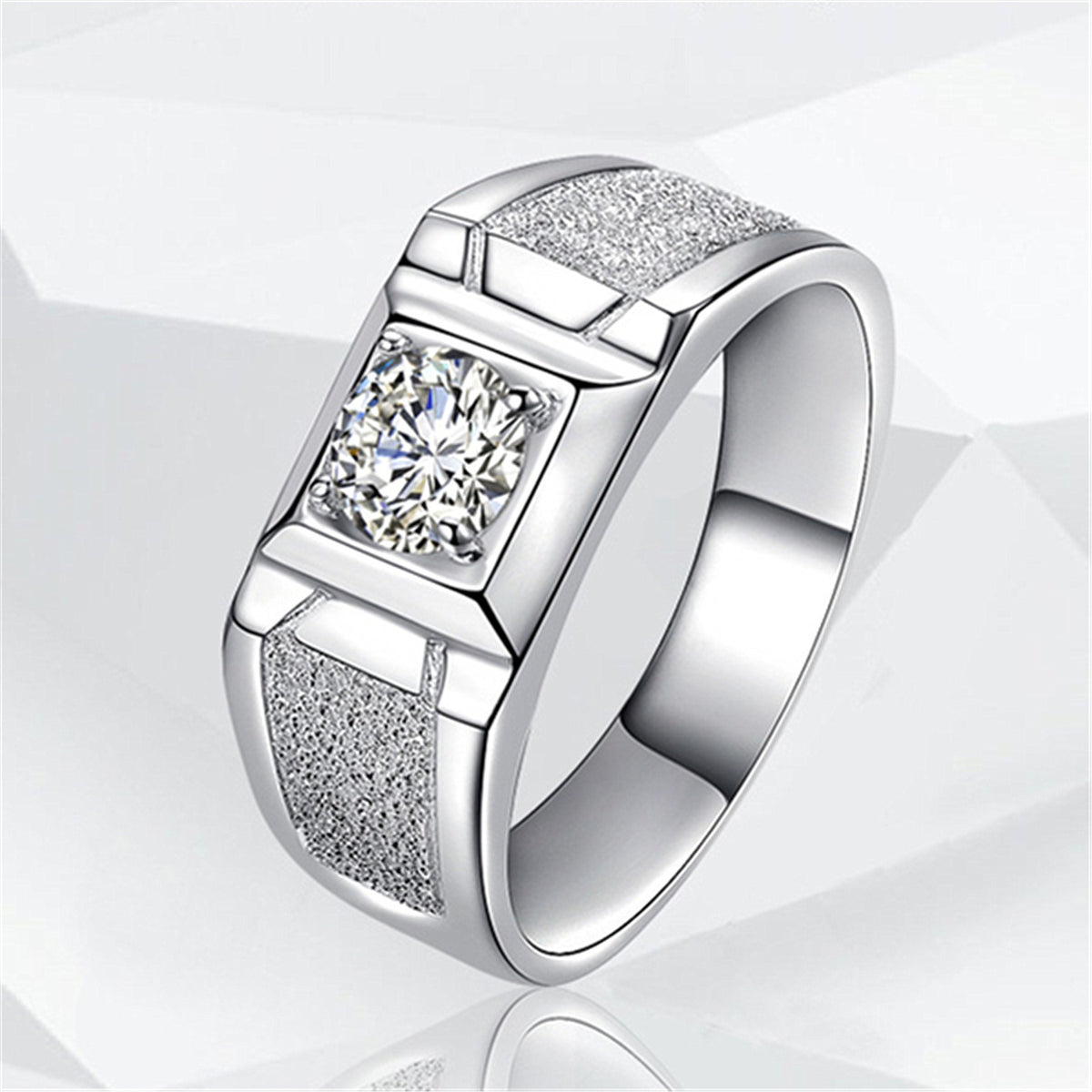 Men's Source Moissanite Open Mouth Man's Domineering Opening Adjustable Ring