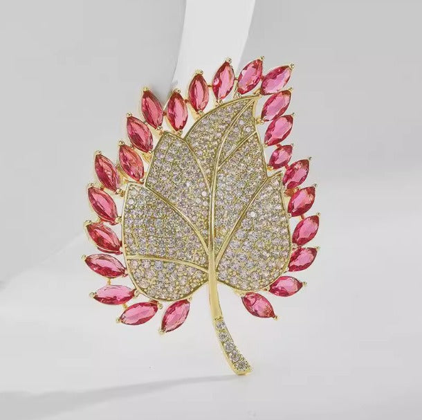 Women's Micro Zircon Brooch Exquisite Plant Pin Brooches