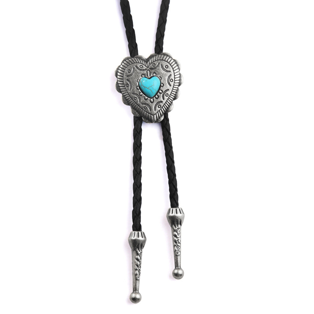 Fashion Personality Love Blue Turquoise Leather Necklaces