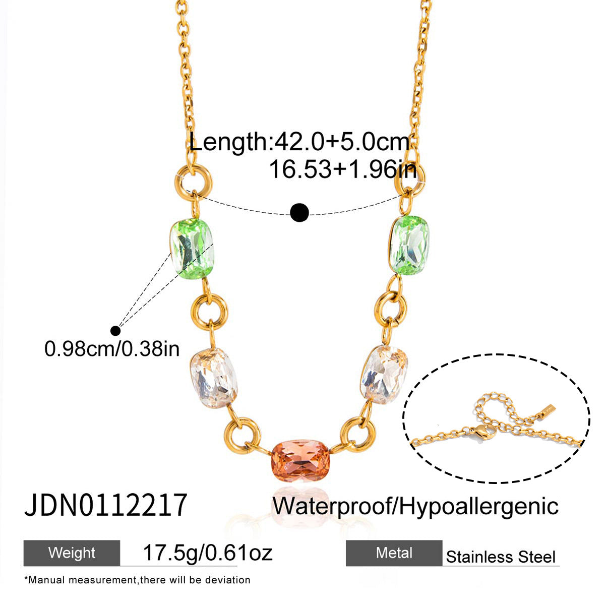 Women's Color Rhinestone Titanium Steel Light Luxury Minority Clavicle Necklace