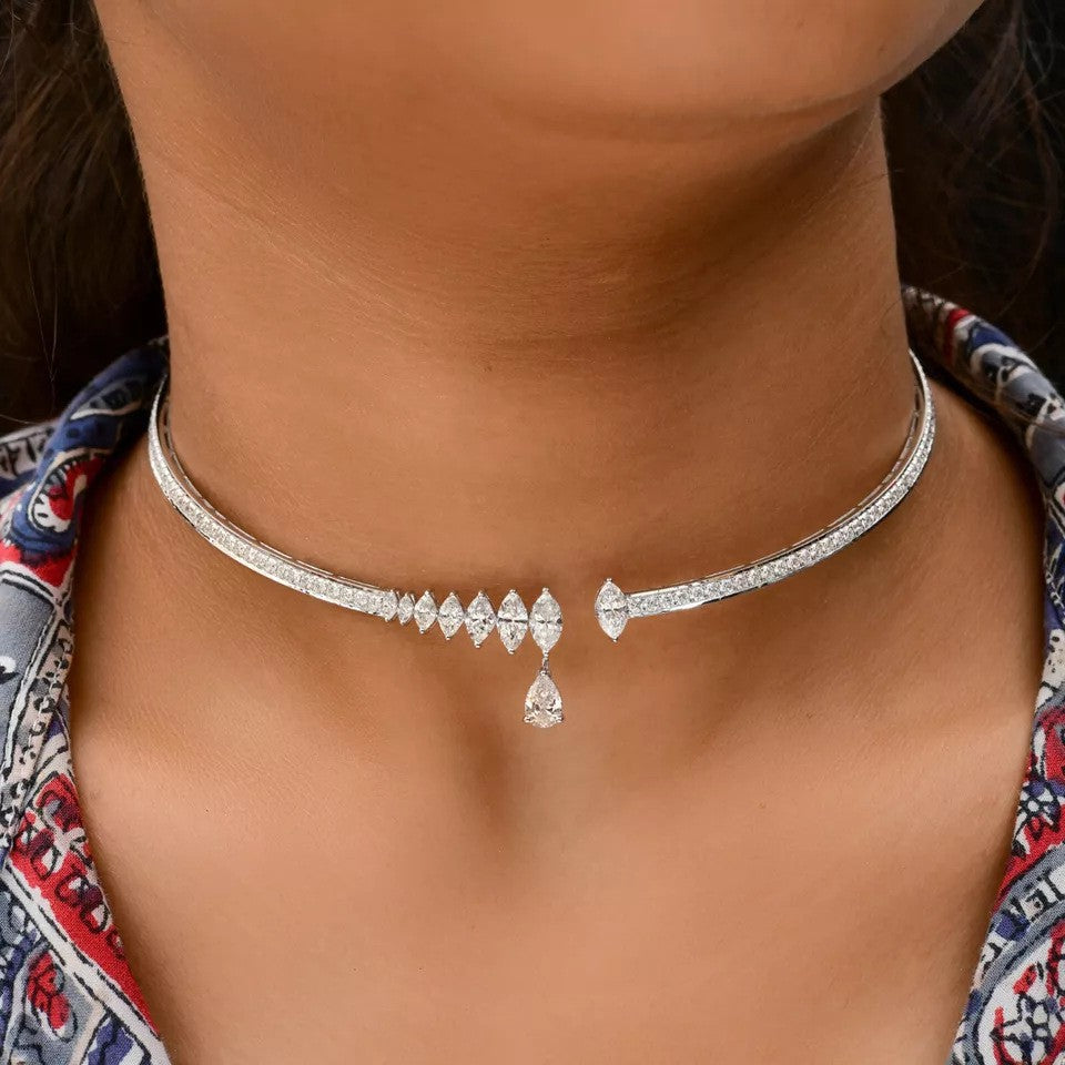 Women's Diamond Open High-grade Party Fashion Alloy Collar