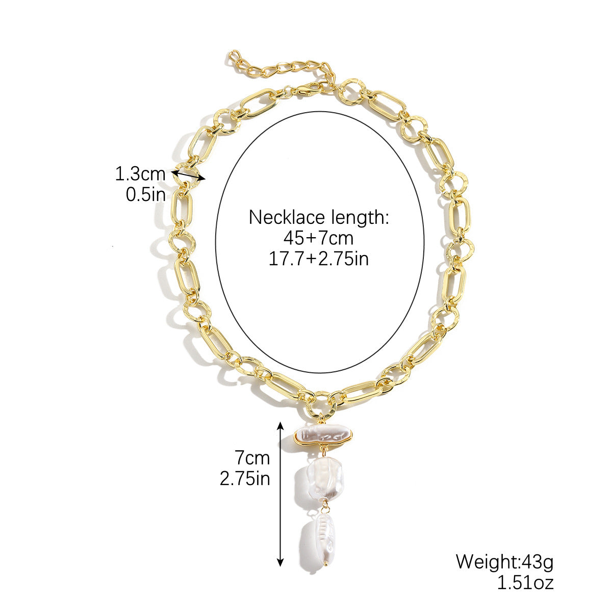 Irregular Pearl Shaped Retro Baroque Ornament Necklaces