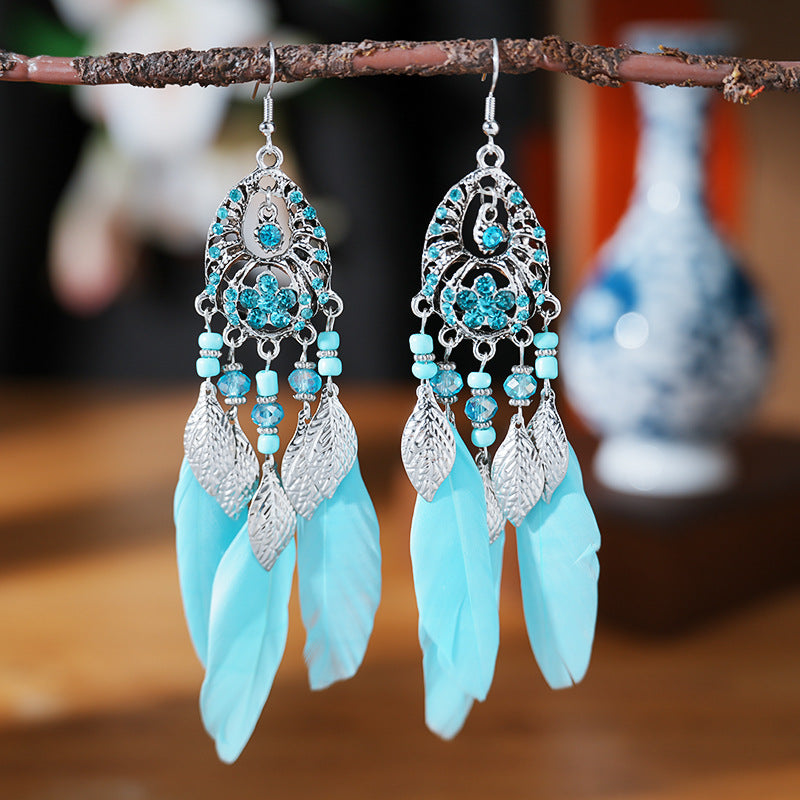 Feather Leaves Spot Drill Alloy Your Earrings