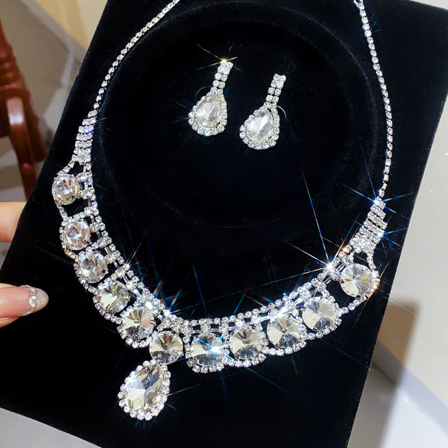 Shining Water Drop Bridal Wedding Dress Necklaces