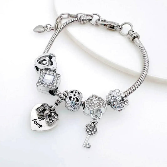 Advanced Heart Shape With Diamond Key Bracelets