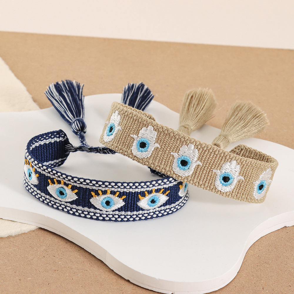 Weaving Creative Embroidery Blue Eyes Lucky Bracelets