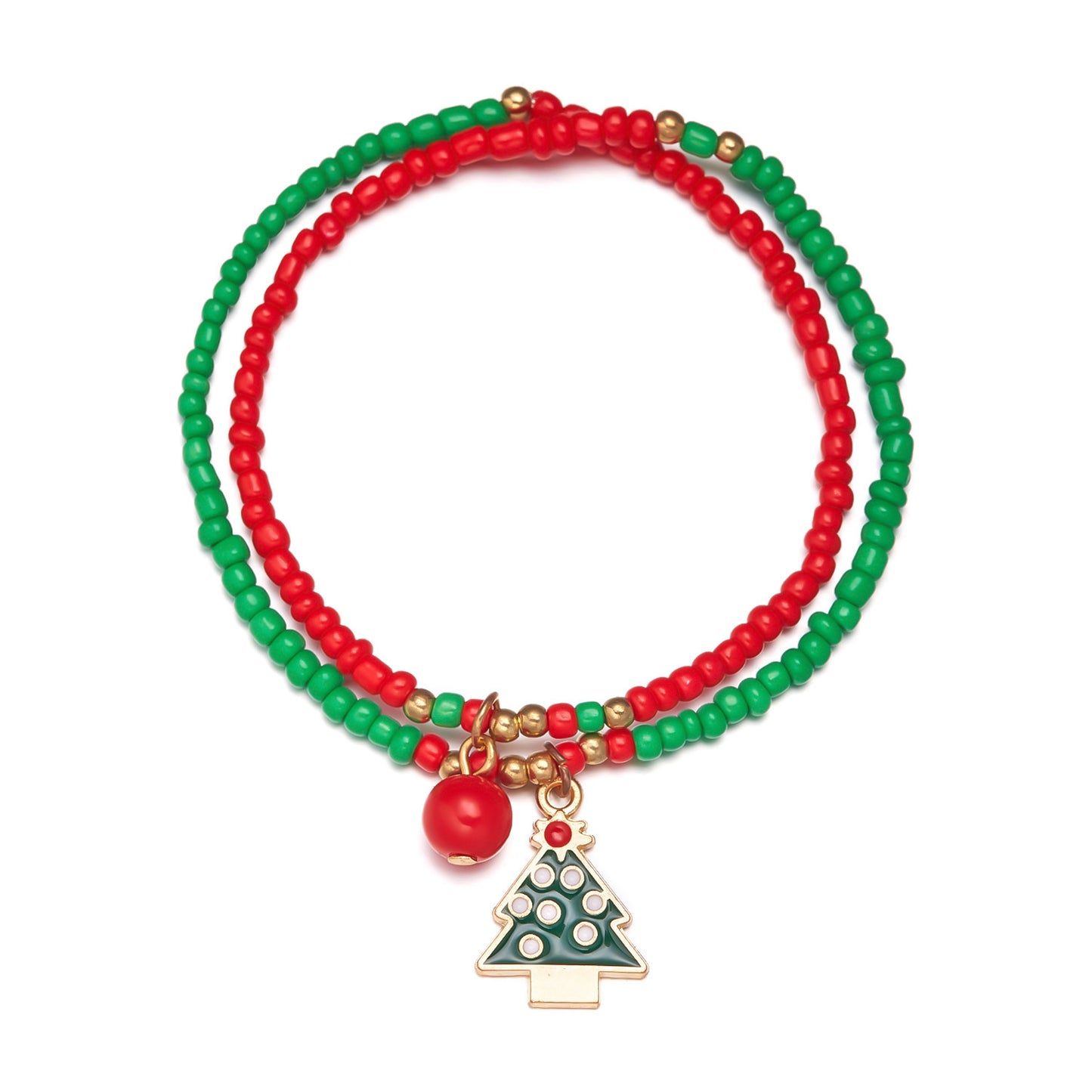 Christmas Dripping Oil Santa Claus Beads Bracelets