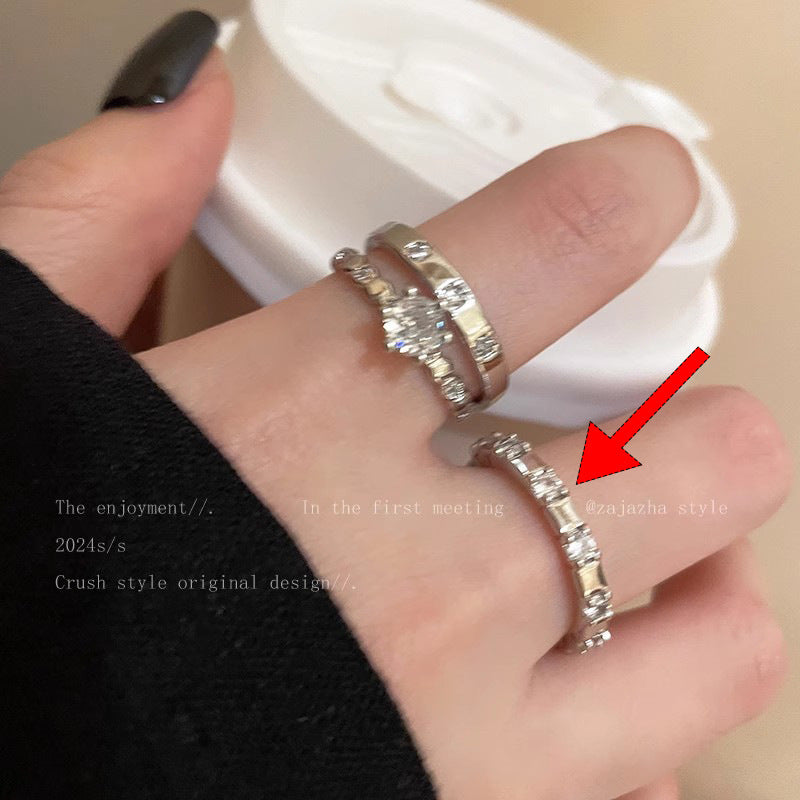 Style Pearl Zircon Butterfly Female Niche High-grade Rings