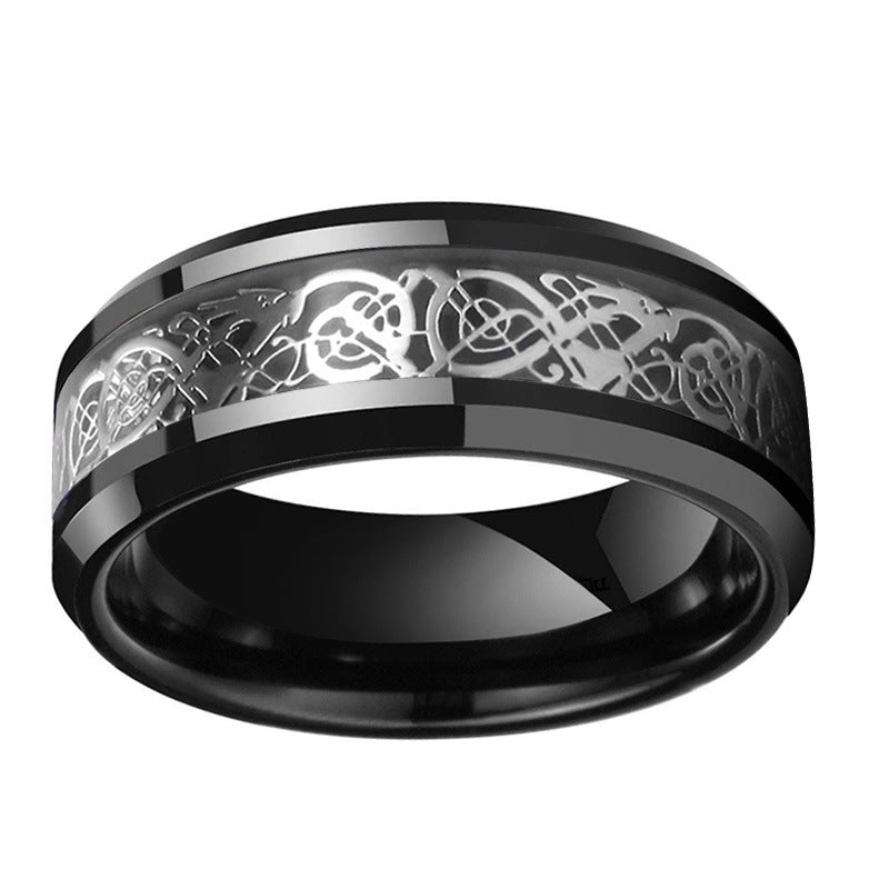 Black Heart Shape Female Stainless Steel Ring