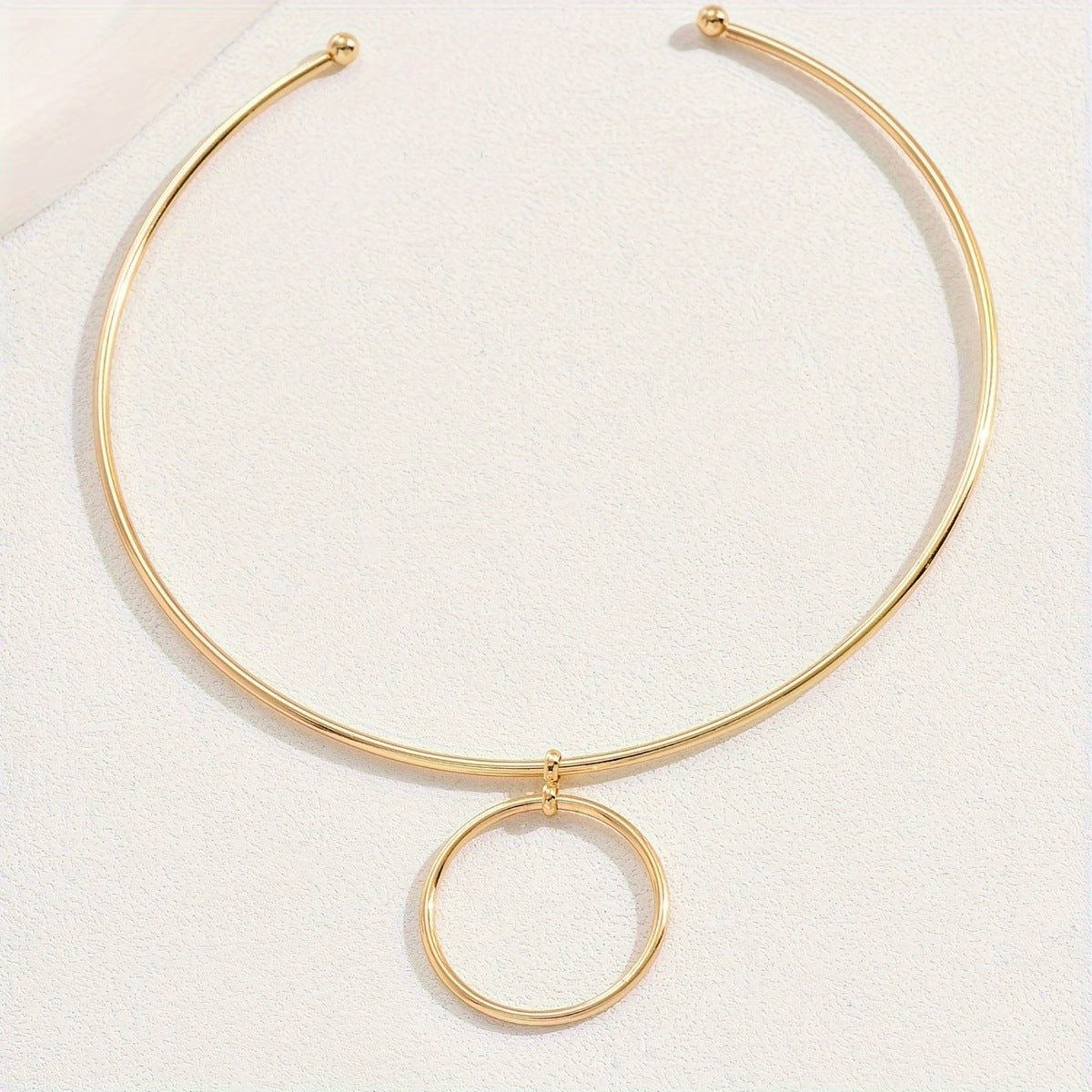 Metal Circle Gold Sier Elegant Personality Couple Collar