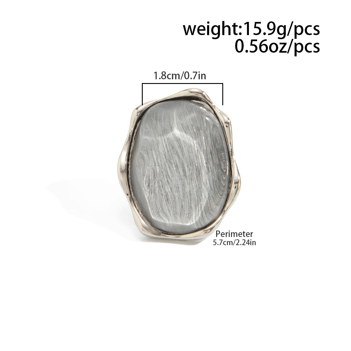 Eye Water Ripple Female Sier Geometric Exaggerated Rings