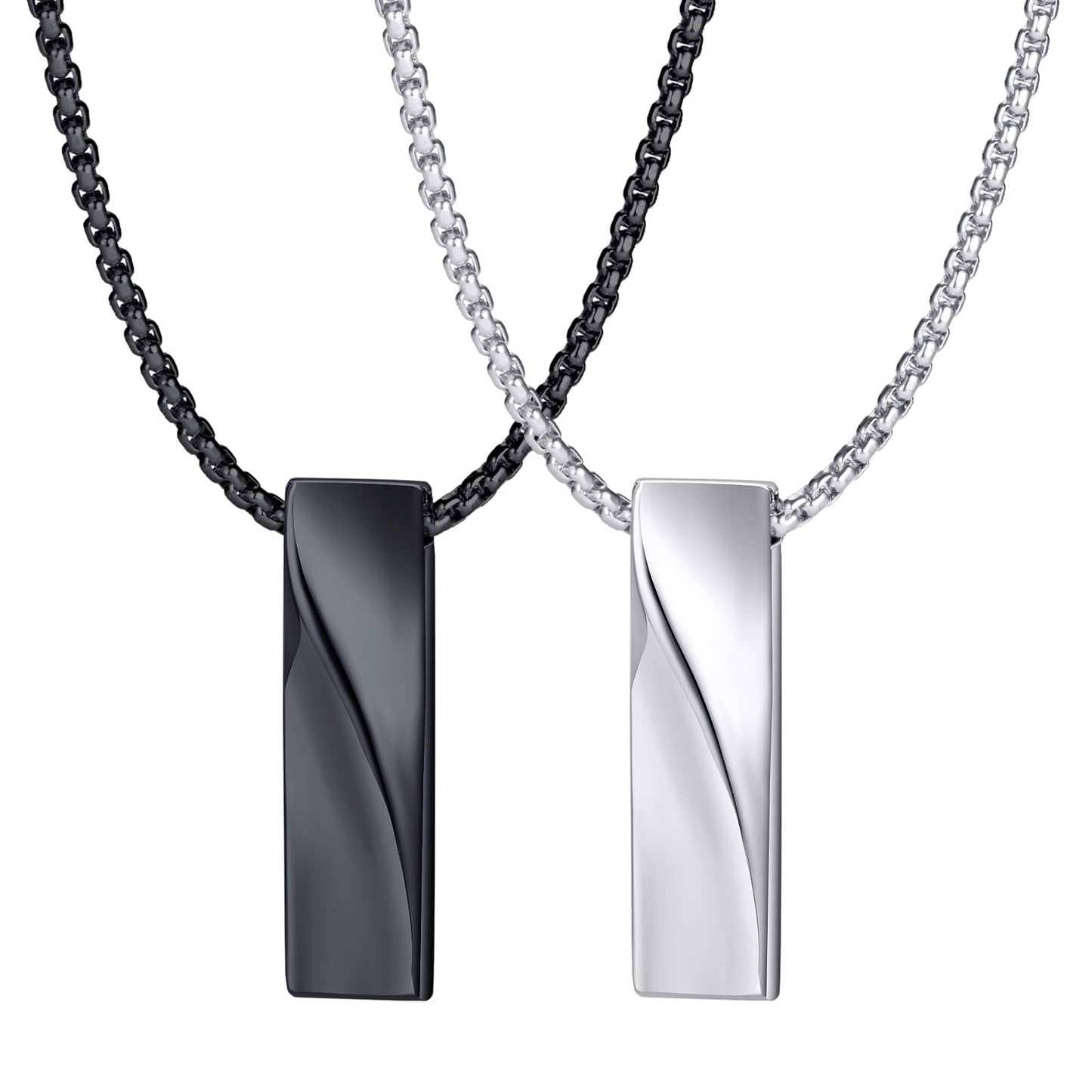 Men's Stainless Steel Long Geometric Mobius Fashion Necklaces