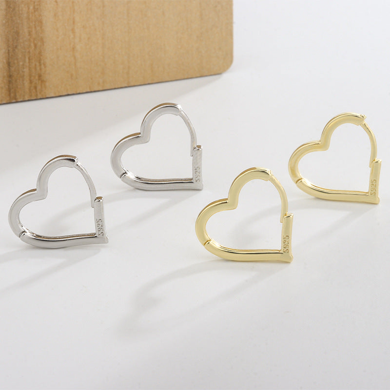 Women's Personality Love Heart Ear Clip Style Temperament Heart-shaped Retro Earrings