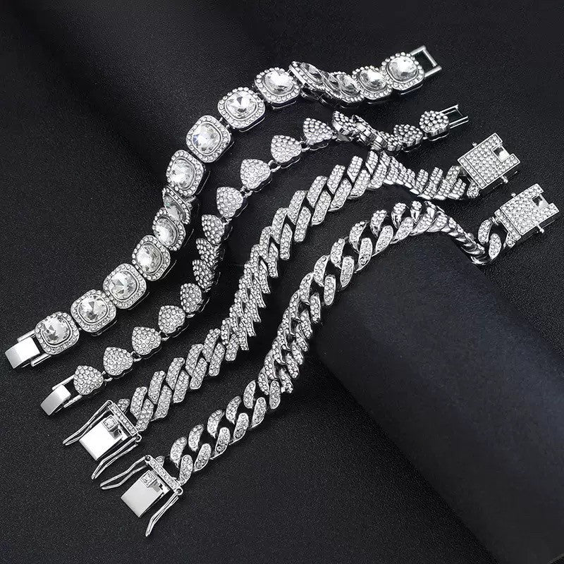Women's & Men's Cuban Link Chain Hip Hop Alloy Affordable Luxury Bracelet