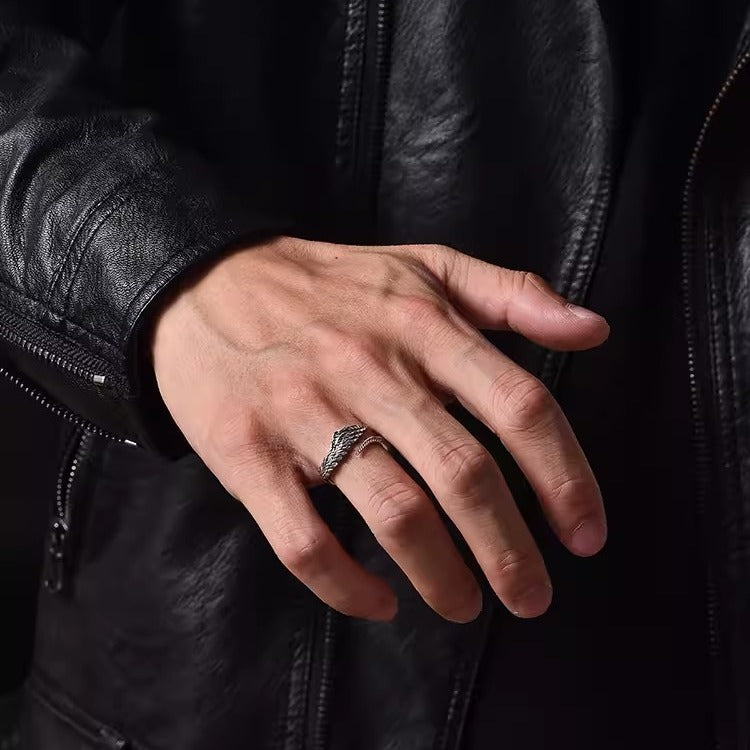 Women's & Men's Trendy Couple Feather Simple Gift Sterling Ring