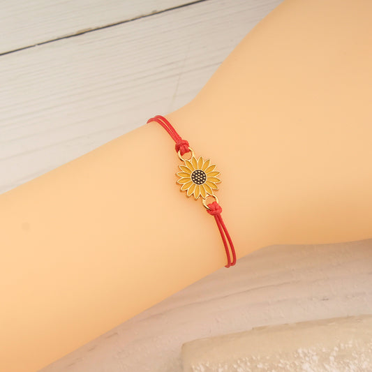 Multicolor Sunflower Wax Line Little Daisy Carrying Bracelets
