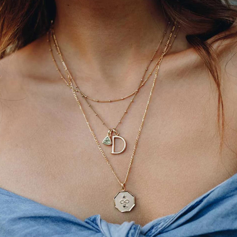 Sterling Sier Color Zircon Personalized Fashion Trendy Clavicle Necklace