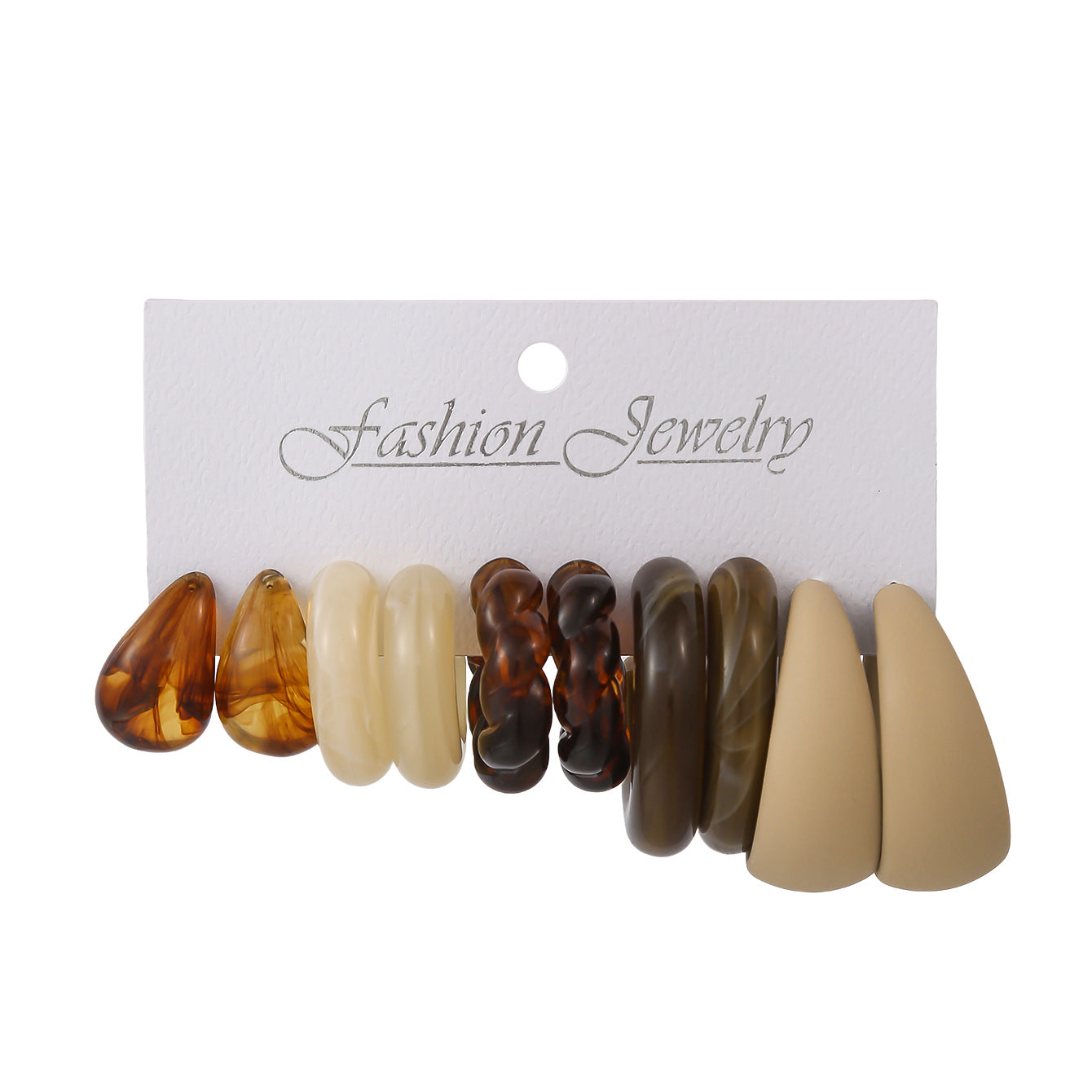 Women's Fashion Personality Wear Resin Shaped Suit Earrings