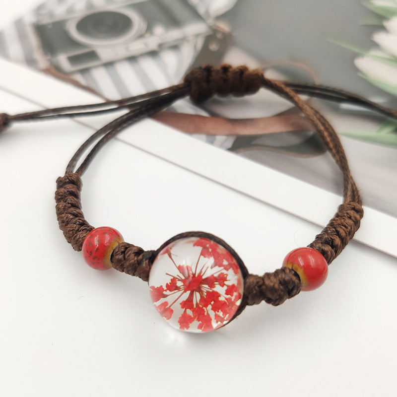 Flower Starry Sky Eternal Crystal Glass Bracelet
