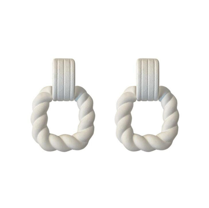 Needle Acrylic Twist Square Patch Graceful Geometric Retro Earrings