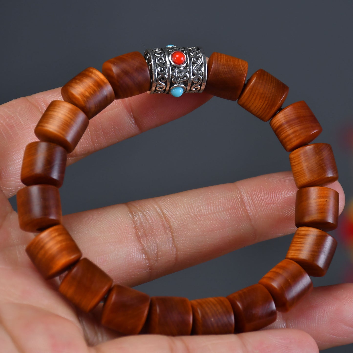 Thuja Round Beads Handmade Wooden Cultural Artifact Bracelet