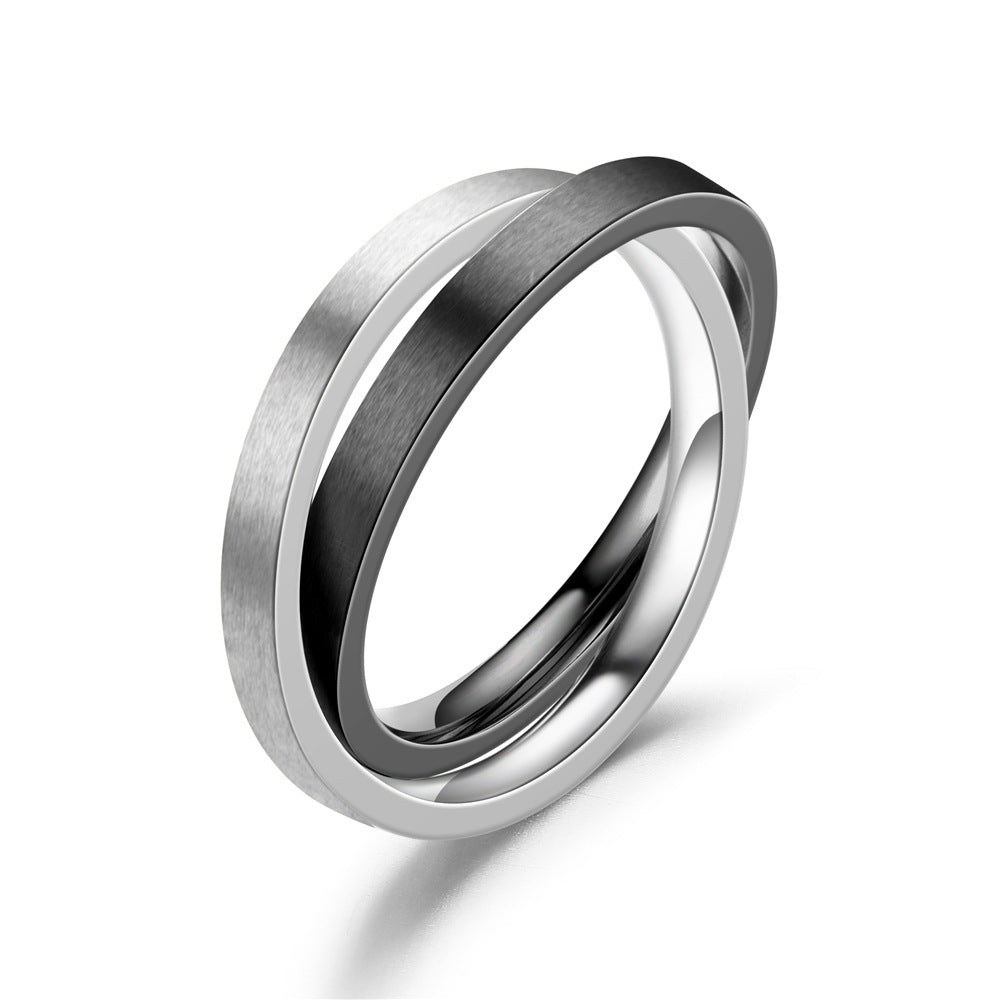 Ornament Titanium Steel Can Be Rotatable Male Rings