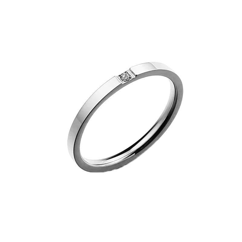 Light Luxury Cold Style Couple Plain Ring